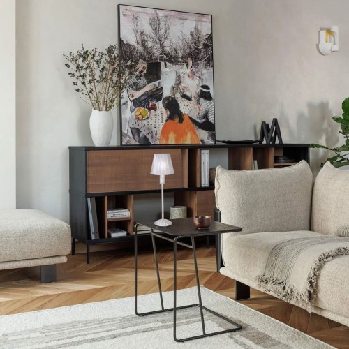 Настольная лампа интерьерная белая с серебром S5085-1