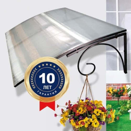 Козырёк над входной дверью металлический S4001 Белый