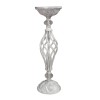Подсвечник большой белый с патиной серебра S4028