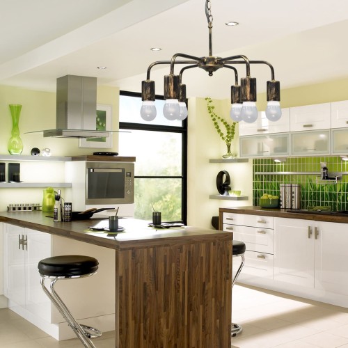 Люстра подвесная 6 ламп лофт S2307-6