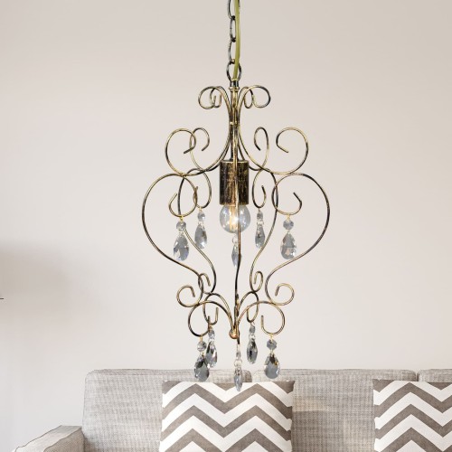 Люстра с хрусталем подвесная на кухню над столом S1145-1