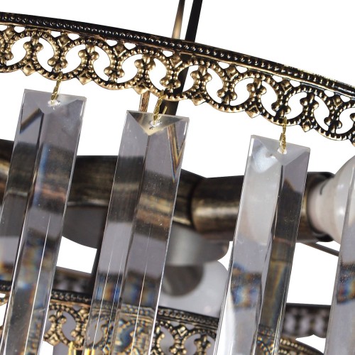 Люстра хрустальная подвесная 4 лампы черная S2493-4