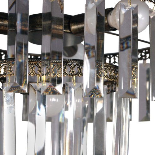 Люстра хрустальная подвесная 4 лампы черная S2493-4