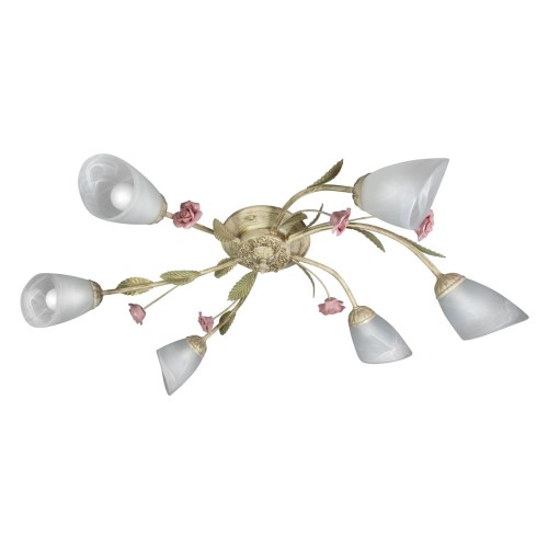 Люстра потолочная с цветами 6 плафонов S2340-6