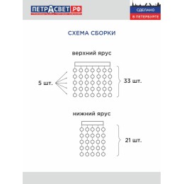 Люстра Петрасвет S2608-1, 1хЕ27 макс. 100Вт