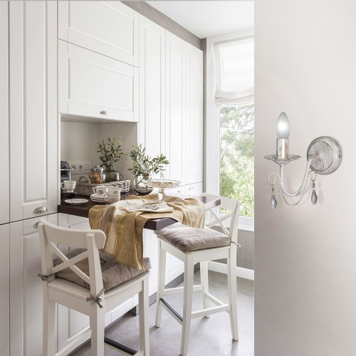 Бра настенные свечи с хрустальными подвесками S1153-1