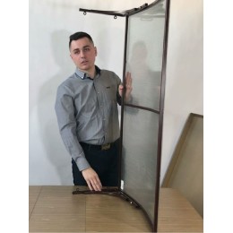 Козырёк над дверью Петрасвет S4025 Черный поликарбонат янтарный