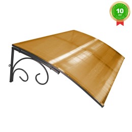 Козырёк над дверью Петрасвет S4002 Черный поликарбонат янтарный