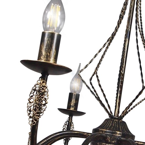 Люстра подвесная большая 8 ламп с подвесками S3146-8