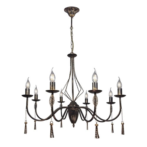 Люстра подвесная большая 8 ламп с подвесками S3146-8