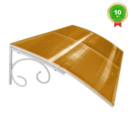 Козырёк над дверью Петрасвет S4001 Белый поликарбонат янтарный