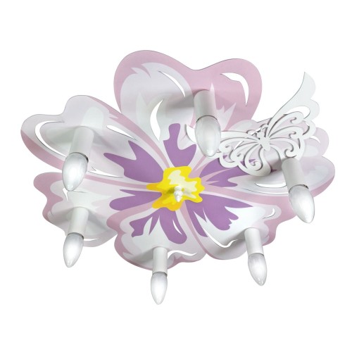 Люстра 6 ламп в детскую комнату цветок бабочка S2463-6