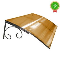 Козырёк над дверью Петрасвет S4001 Черный поликарбонат янтарный