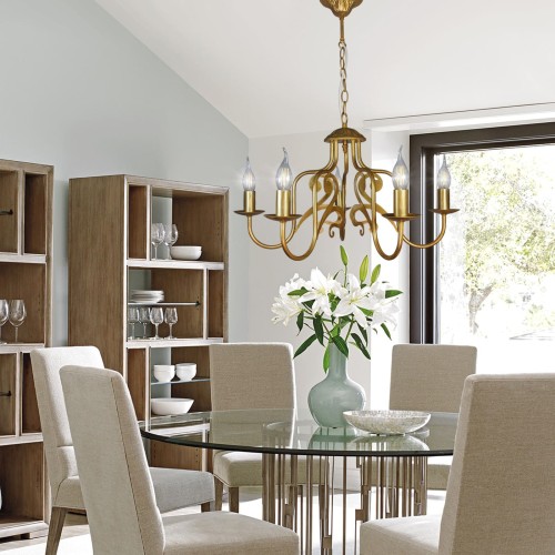 Люстра подвесная 5 ламп хрусталь Аврора S1264-5