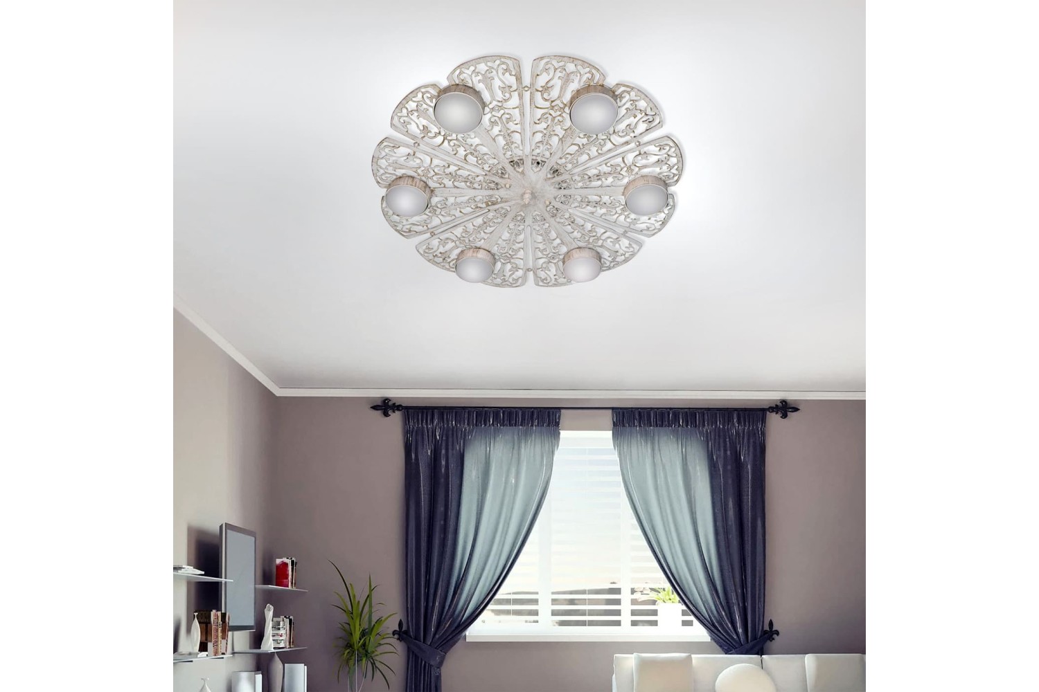 Люстра светодиодная потолочная в спальню